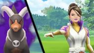 Sierra and her Shadow Houndoom are always ready to battle in Pokemon GO (Image via Niantic)